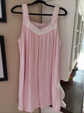 Aria lace trim cotton nightgown